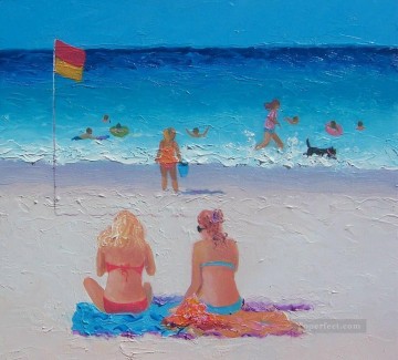Últimos días de verano playa Impresionismo infantil Pinturas al óleo